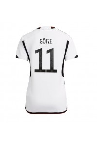 Saksa Mario Gotze #11 Jalkapallovaatteet Naisten Kotipaita MM-kisat 2022 Lyhythihainen